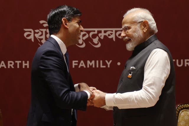 Premier Indii Narendra Modi w przeszłości wyrażał obawy Sunaka dotyczące separatystów sikhijskich w Wielkiej Brytanii (AP)